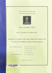 Nghiên cứu khả năng kết hợp giữa động từ và tân ngữ trong tiếng Trung Quốc