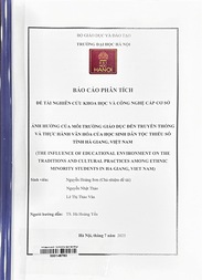 The influence of educational environment on the traditions and cultural practices among ethnic minority students in Ha Giang, Vietnam =