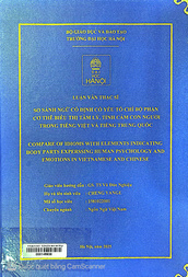 So sánh ngữ cố định có yếu tố chỉ bộ phận cơ thể biểu thị tâm lý, tình cảm con người trong tiếng Việt và tiếng Trung Quốc =