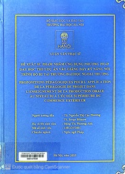 Propositions pédagogiques pour l’application de la pédagogie de projet dans l’enseignement de la production orale au niveau B2 à l’école supérieure du commerce extérieur =