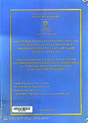 Analyse comparative de deux traductions Vietnamiennes de « L’étranger » d’Albert Camus au niveau des termes professionnels et des pronoms personnels =
