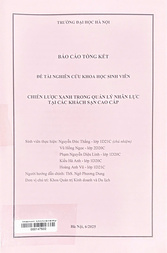 Chiến lược xanh trong quản lý nhân lực tại các khách sạn cao cấp