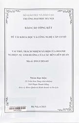 Vai trò, trách nhiệm xã hội của doanh nghiệp Sự ảnh hưởng của các bên liên quan