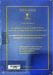 The impact of Hội An travel Vlogs on tourist engagement and travel intentions =