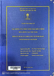 Impact of eco-labelling on purchase intention in Vietnam =