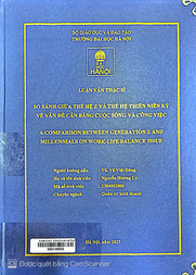 A comparison between generation Z and millennials on work-life balance issue =