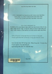 Nghiên cứu giải pháp cho lớp các bài toán tối ưu đa mục tiêu bằng việc áp dụng thuật toán tiến hóa đa mục tiêu MOEA Ứng dụng các bài toán môi trường