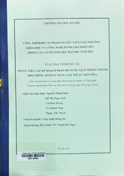 Tối ưu việc lập kế hoạch phân bổ nước sạch trong thành phố thông minh sử dụng giải thuật tiến hóa