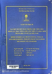 Short stories as a motivational tool in English learning insights from Vietnamese secondary EFL learners =