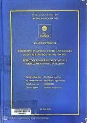 Effect of leadership on conflict management in organization =