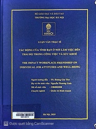 The impact workplace friendship on individual job attitudes and well-being =