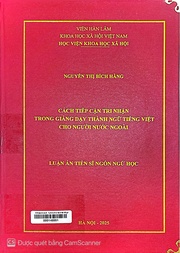 Cách tiếp cận tri nhận trong giảng dạy thành ngữ tiếng Việt cho người nước ngoài
