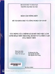 Tác động của chính sách bố trí việc làm linh hoạt đến thái độ, hành vi và phúc lợi của nhân viên