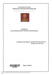 Lehrbuch Praxisorientierte Translationstheorie