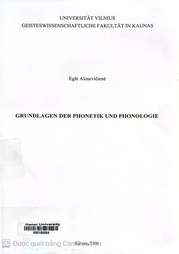 Grundlagen der Phonetik und Phonologie