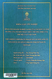 The Green corporate image of Cocoon and Its influence on Gen Z's Brand perception in Vietnam =